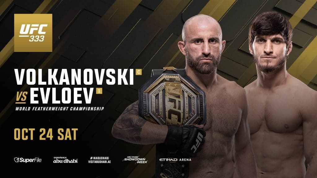 UFC 333: Volkanovski vs. Evloev tickets at Etihad Arena - Yas Island, Abu Dhabi